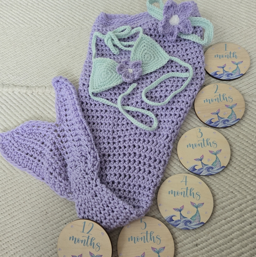 Crochet Mermaid Tail Set